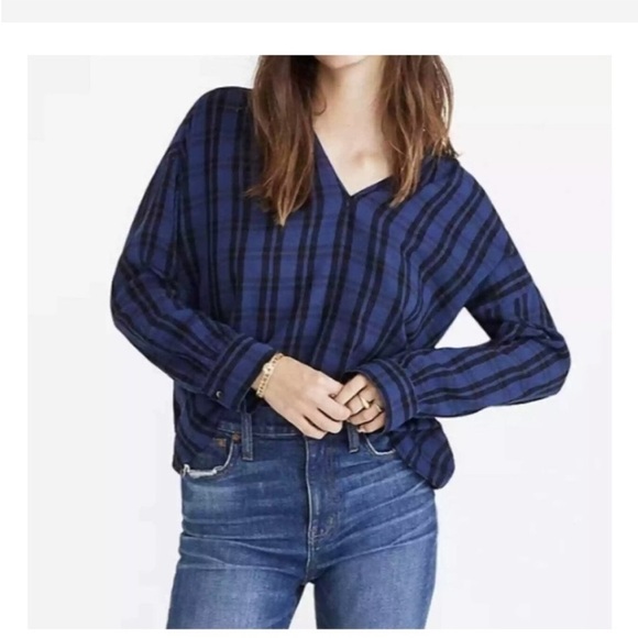 Madewell Highroad Popover Shirt Chelton Plaid Size M - Picture 1 of 5
